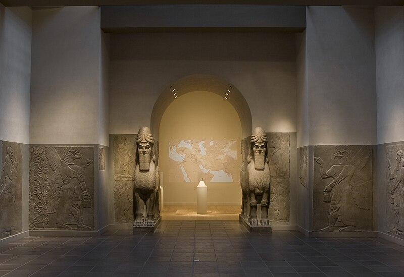 Mesopotamian - Human-headed winged lion - Lamassu - Front - sculpture