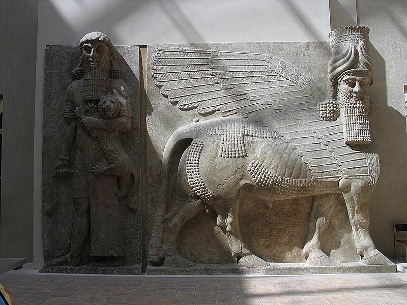 Mesopotamian - Human-headed winged lion - Lamassu sculpture relief