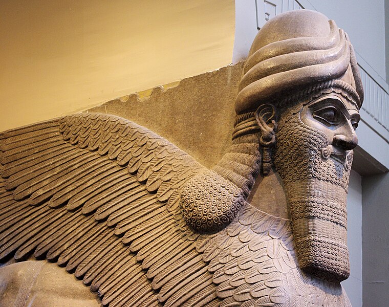Mesopotamian - Human-headed winged lion - Lamassu sculpture side